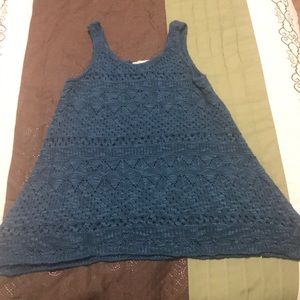 Blue crocheted tank top